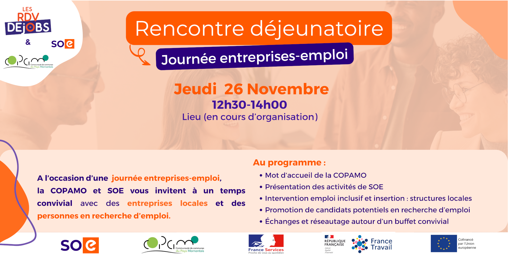 Rencontre déjeunatoire entreprises & candidats locaux à la COPAMO